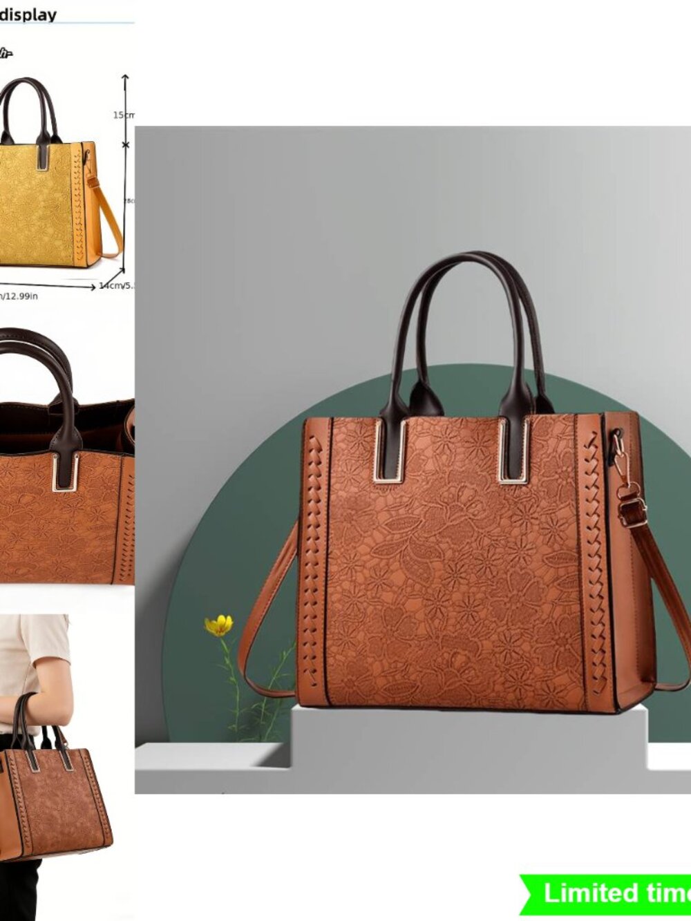 Fashionable Square Handbag Women Elegant Daily Outfit Crossbody Tote
